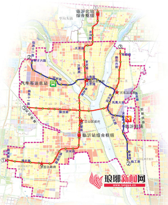临沂市城市轨道交通线网规划图